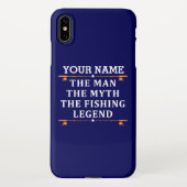 男パーソナライズされた神話魚釣り伝説 iPhoneケース (裏面)