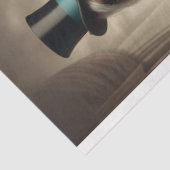 男ビクトリアン女の馬の頭のティール（緑がかった色）の切り離 薄葉紙 (詳細)