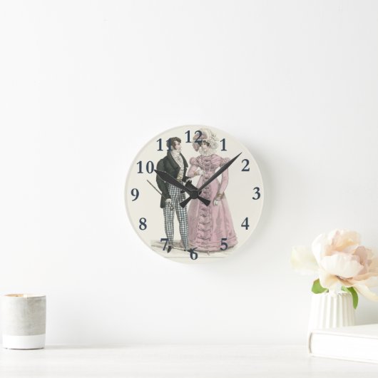 男ビクトリアン性の女性のドレッシーファッション ラウンド壁時計 (ホーム)