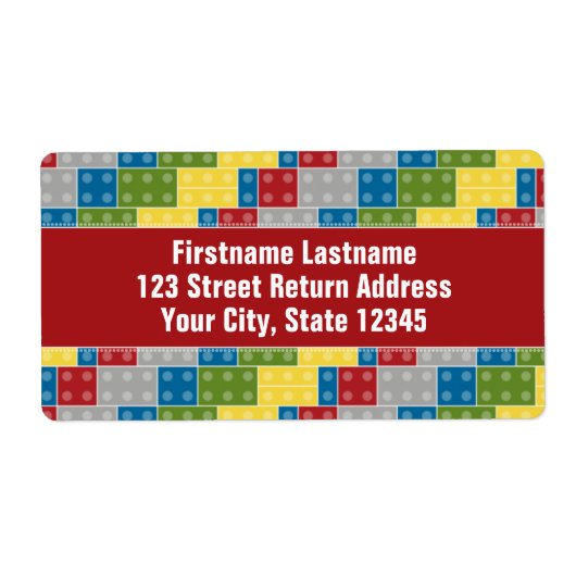 男ポップ・アートのの子のカラフルアートパターンレンガ ラベル (正面)