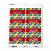 男ポップ・アートのの子のカラフルアートパターンレンガ ラベル (フルシート)