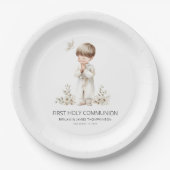 男モダンの子のための聖餐式 ペーパープレート (正面)