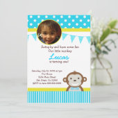 男モダンの子のバースデーパーティ招待状 招待状 (スタンド正面)