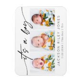 男モダンの子のベビー3写真生まれたばかりのコラージュ マグネット (縦)