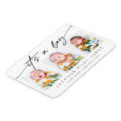 男モダンの子のベビー3写真生まれたばかりのコラージュ マグネット (左側)