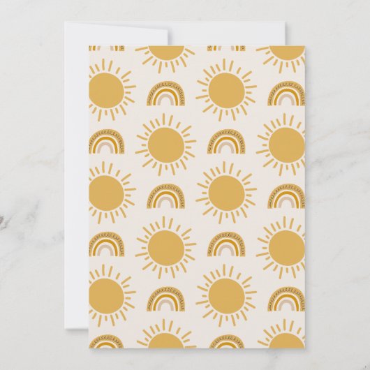 男モダンの子の最初ののまわりに旅The Sun 1st Birthday 招待状 (裏面)