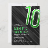 男モダンの子の10誕生日 招待状 (正面)