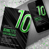 男モダンの子の10誕生日 招待状