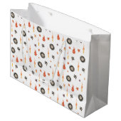 男モダンの子トラック市松模様にの水の色 ラージペーパーバッグ (正面アングル)