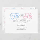 男モダンの子女の性の明示 招待状 (正面/裏面)