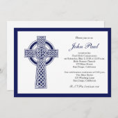 男モダンエレガント子のクロス招待状 招待状 (正面/裏面)