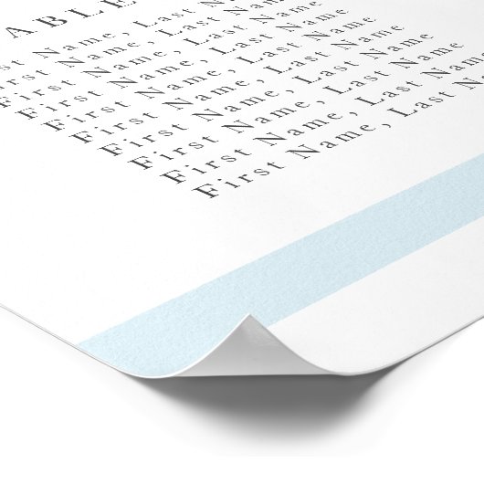 男モダンエレガント子の洗礼式の座席表 ポスター (角)