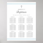 男モダンエレガント子の洗礼式の座席表 ポスター (正面)