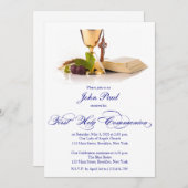 男モダンエレガント子の第招待状 招待状 (正面/裏面)