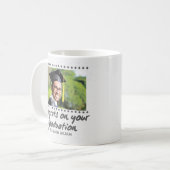 男モダンパーソナライズされた向け卒業祝い コーヒーマグカップ (正面左)