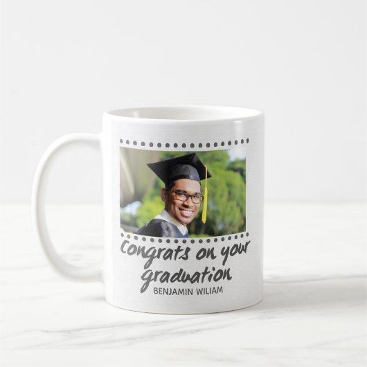 男モダンパーソナライズされた向け卒業祝い コーヒーマグカップ (左)