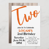 男モダンミニマルの子の誕生日の写真 招待状 (正面/裏面)