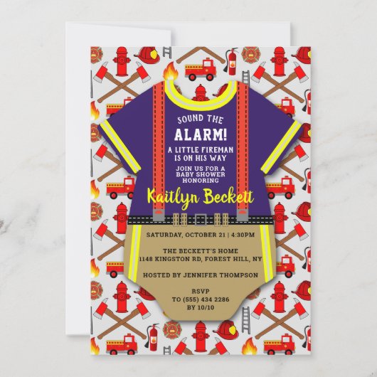 男モダン子の赤ちゃんシャワー 招待状 (正面)