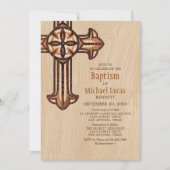 男モダン子大人洗礼 招待状 (正面)