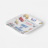 男モダン子輸送第1誕生日 ペーパープレート (傾斜あり)