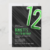 男モダン子12番誕生日招待状 招待状 (正面)