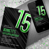 男モダン子15誕生日招待状 招待状