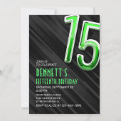 男モダン子15誕生日招待状 招待状 (正面)
