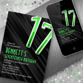 男モダン子17誕生日招待状 招待状