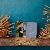 男モダン生初の聖体青い写真 フォトプラーク (側面)