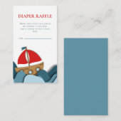男モダン航海の子シャワーおむつラッフル エンクロージャーカード (正面/裏面)