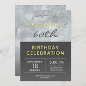 男モダン60エレガント歳の誕生日パーティー 招待状 (正面/裏面)