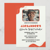 男モダン82歳の誕生日招待状 招待状 (正面/裏面)