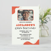 男モダン83歳の誕生日招待状 招待状 (スタンド正面)