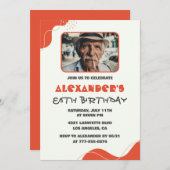 男モダン86歳の誕生日招待状 招待状 (正面/裏面)