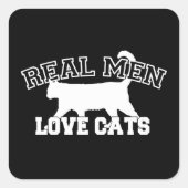 男ユーモアのある実在が猫を好む スクエアシール (正面)