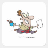 男ランニングのコーヒー スクエアシール (正面)