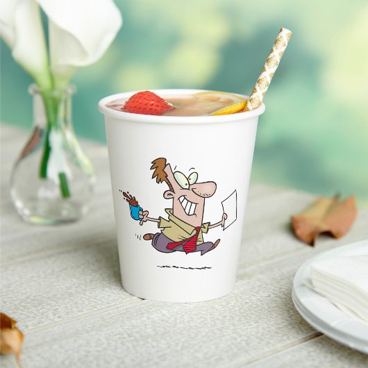 男ランニングのコーヒー 紙コップ