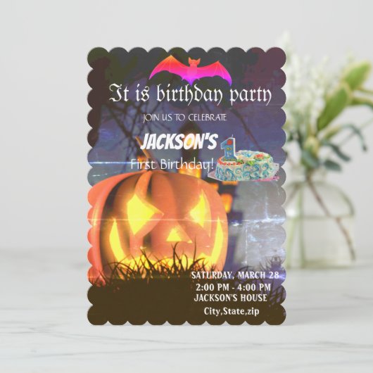 男児の誕生日招待状 招待状 (スタンド正面)