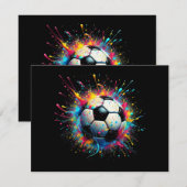 男児クール女女子サッカー選手スポーツ サンキューカード (正面/裏面)