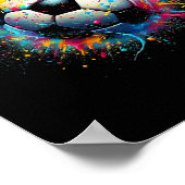 男児クール女女子サッカー選手スポーツ ポスター (角)