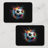 男児クール女女子サッカー選手スポーツ 名刺 (正面/裏面)