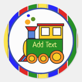 男児朝王トレインプライムベビーシャワー ラウンドシール