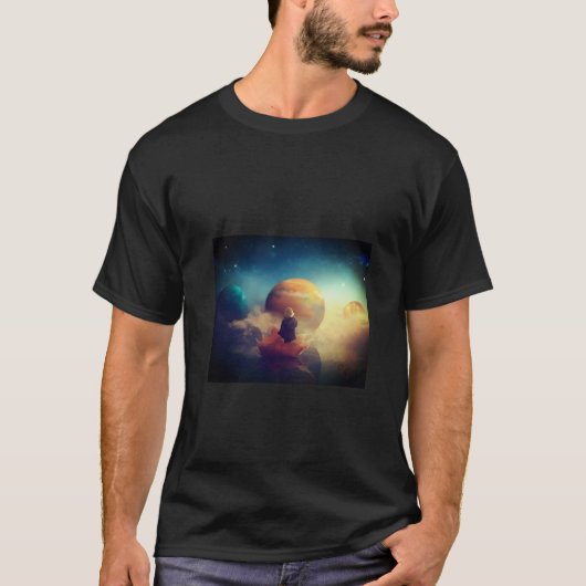 男児 神秘的な子供と惑星 Tシャツ (正面)