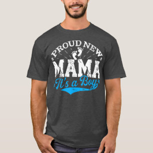 男動揺しての子で誇りを持った新しいママ Tシャツ