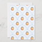 男名門私立校風のの子のためのブルーボウ赤ちゃんシャワー付きカボチャ 招待状 (裏面)