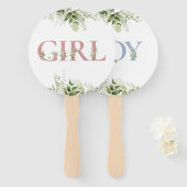 男女が投票ゲームを明らかにする ハンドファン (正面&裏面)