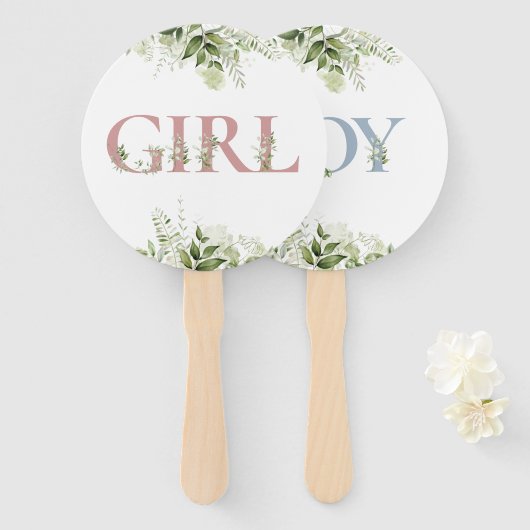 男女が投票ゲームを明らかにする ハンドファン (正面&裏面)