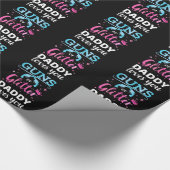 男女が銃やグリッターのベビーパーティー ラッピングペーパー (角)