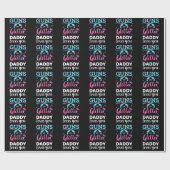 男女が銃やグリッターのベビーパーティー ラッピングペーパー (フラット)