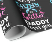 男女が銃やグリッターのベビーパーティー ラッピングペーパー (ロールコーナー)